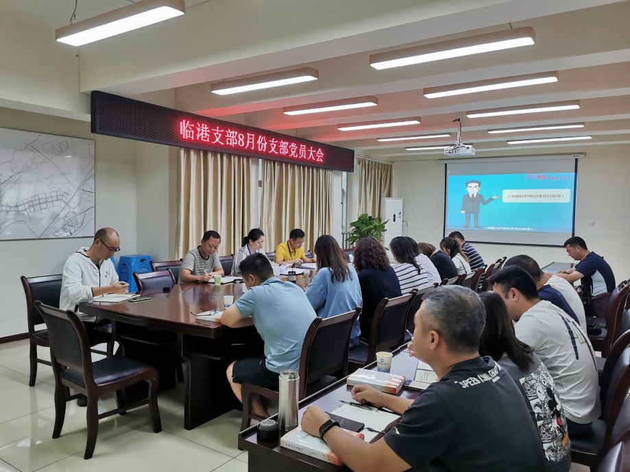 临港支部召开八月支部党员大会